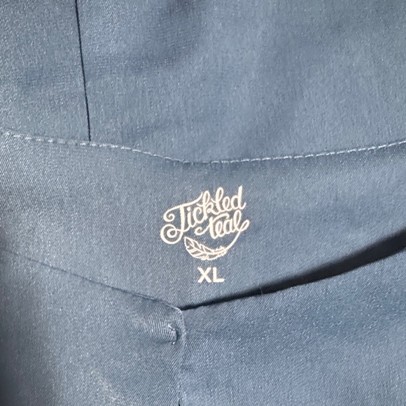 Tickled Teal Teal Blue Dress with Ruffle Sleeves Size XL - Picture 8 of 10